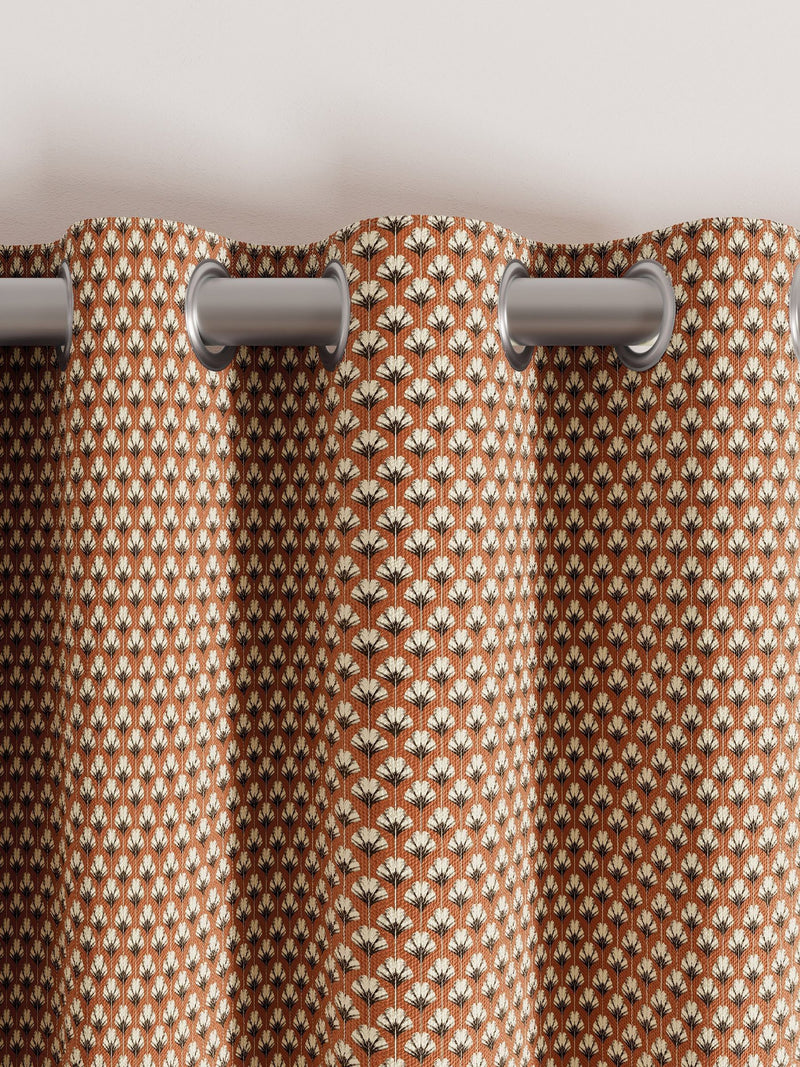 Ted Baker Terracotta Palm Geo blackout curtains, imported from the UK
