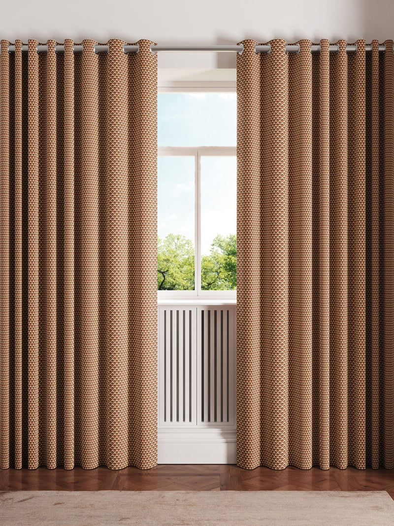 Ted Baker Terracotta Palm Geo blackout curtains, imported from the UK