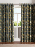 Ted Baker charcoal wild iris blackout eyelet curtain (British brand)