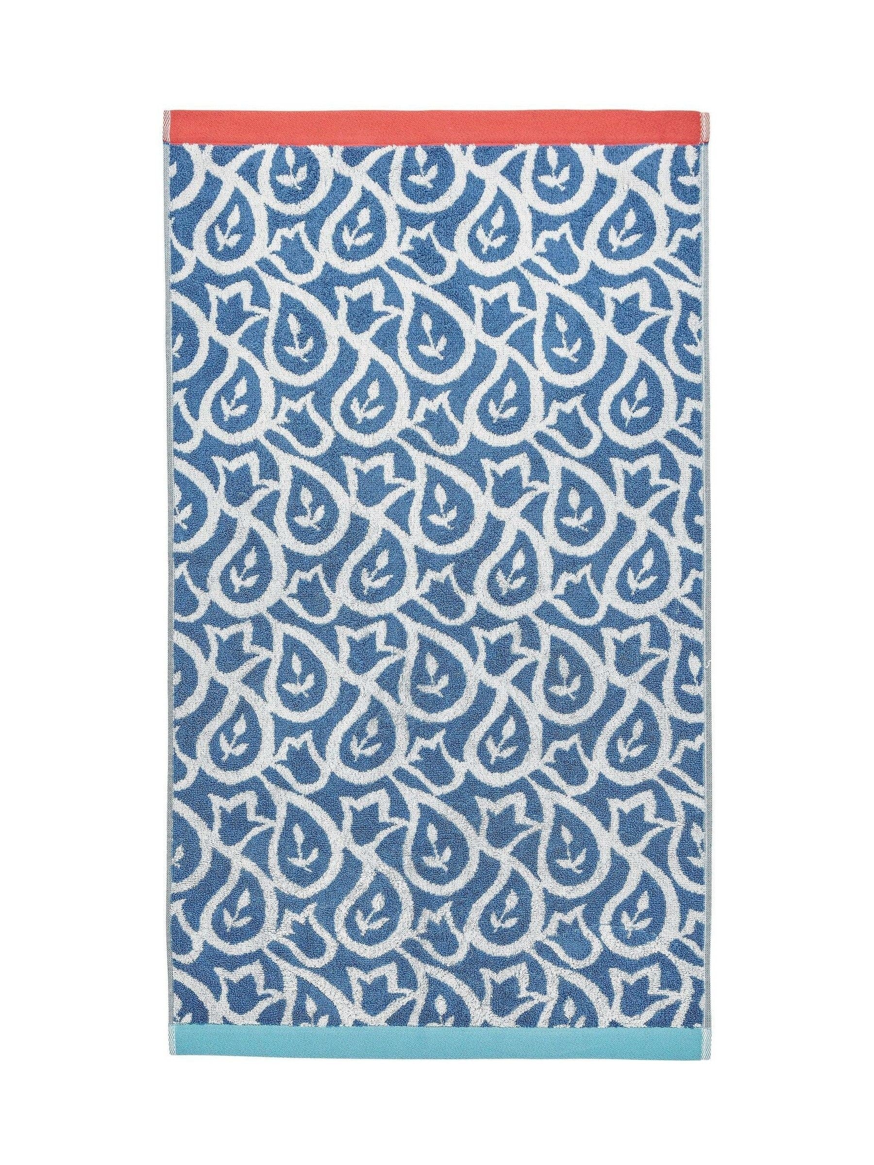 Land & Shore Corrie cotton towel in blue or red - British product