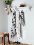 Helena Springfield beach house stripe towel in linen grey, UK version