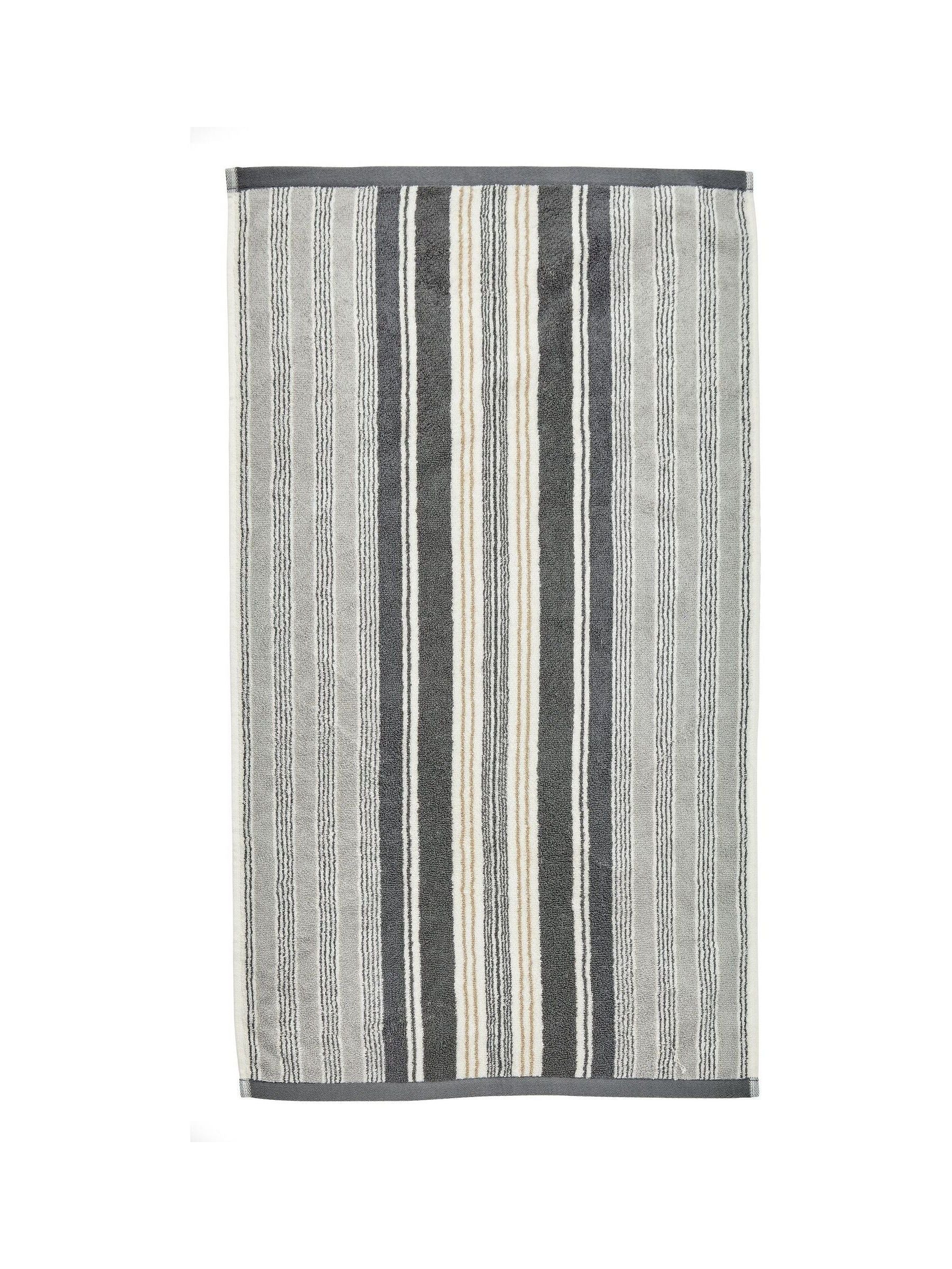 Helena Springfield beach house stripe towel in linen grey, UK version