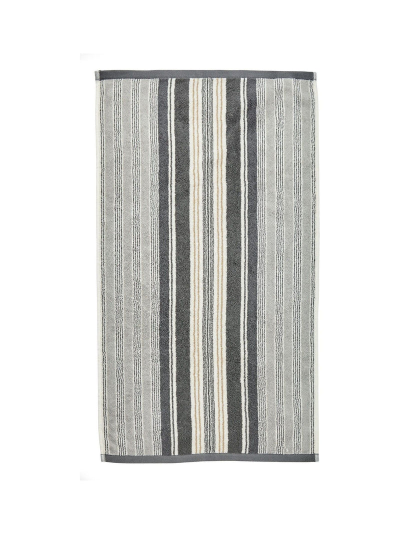 Helena Springfield beach house stripe towel in linen grey, UK version