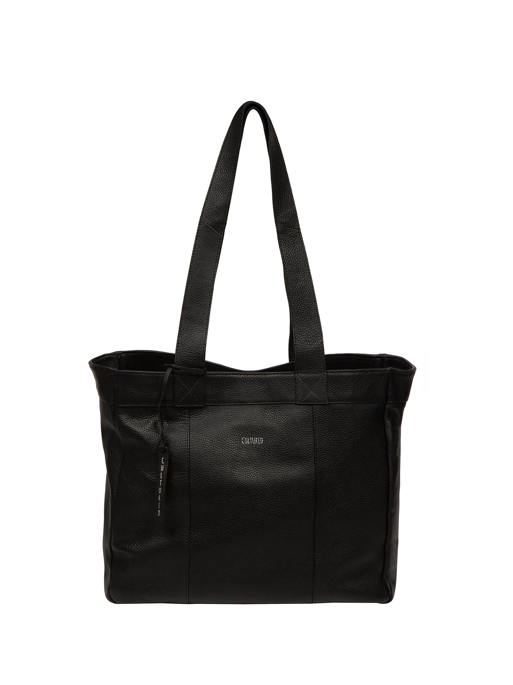 Cultured London black stripe Gisella leather tote bag, UK version