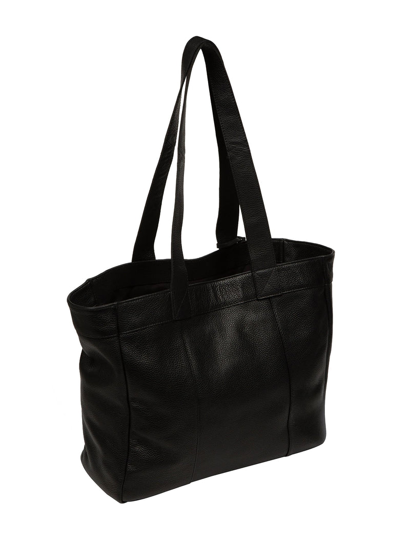 Cultured London black stripe Gisella leather tote bag, UK version