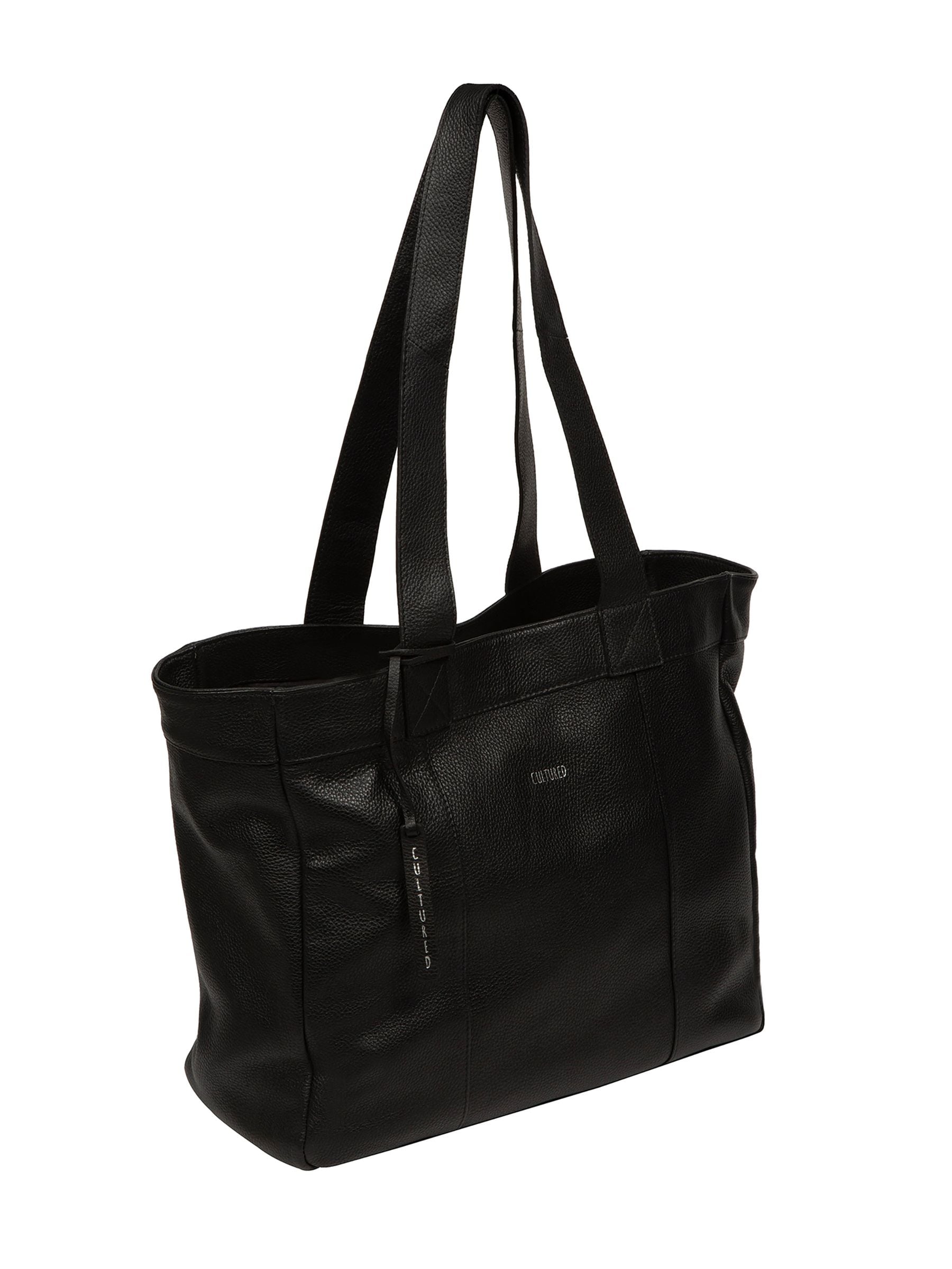 Cultured London black stripe Gisella leather tote bag, UK version