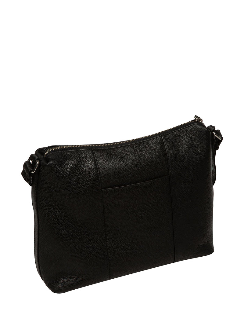Cultured London black Sylvie leather shoulder bag, UK version