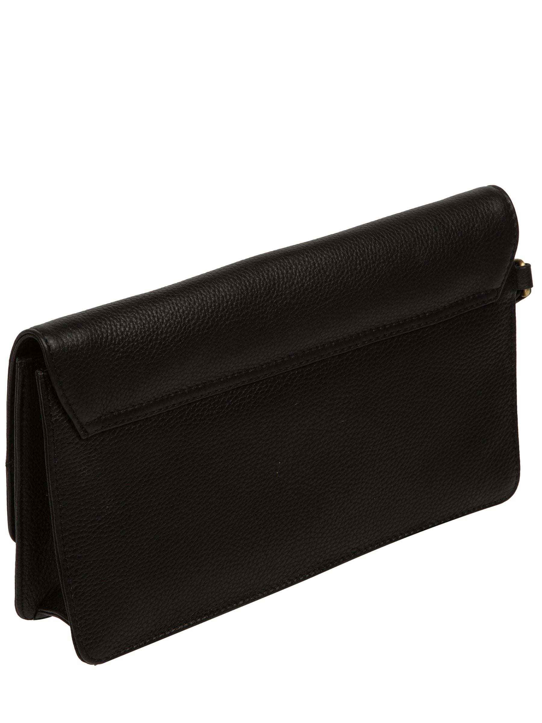 Pure Luxuries London black leather clutch bag, UK version
