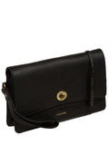 Pure Luxuries London black leather clutch bag, UK version