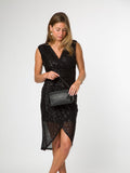 Pure Luxuries London black Rosamund leather grab bag (British brand)