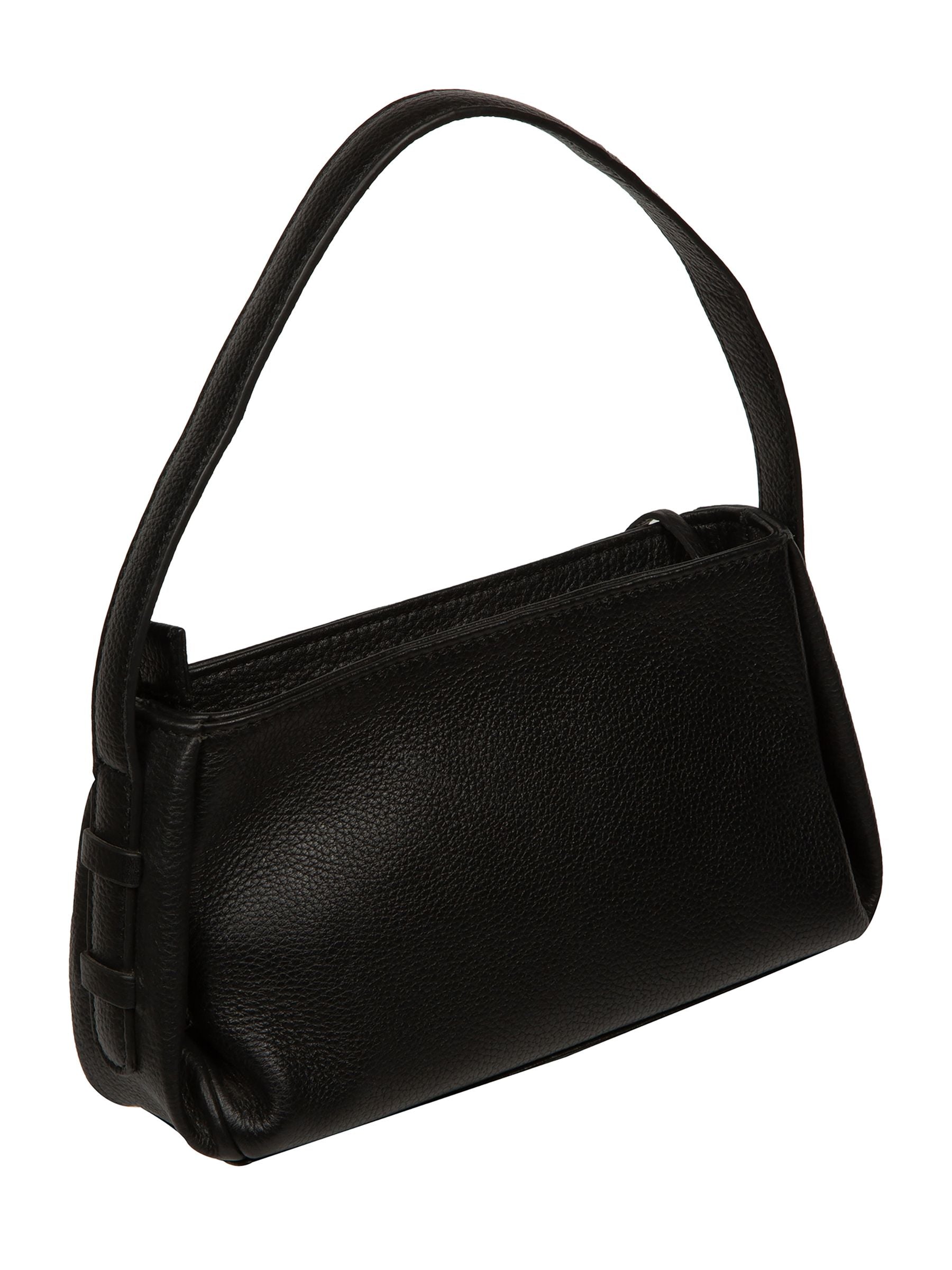 Pure Luxuries London black Rosamund leather grab bag (British brand)