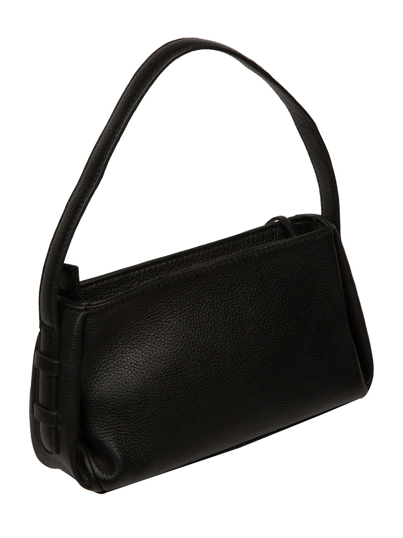 Pure Luxuries London black Rosamund leather grab bag (British brand)