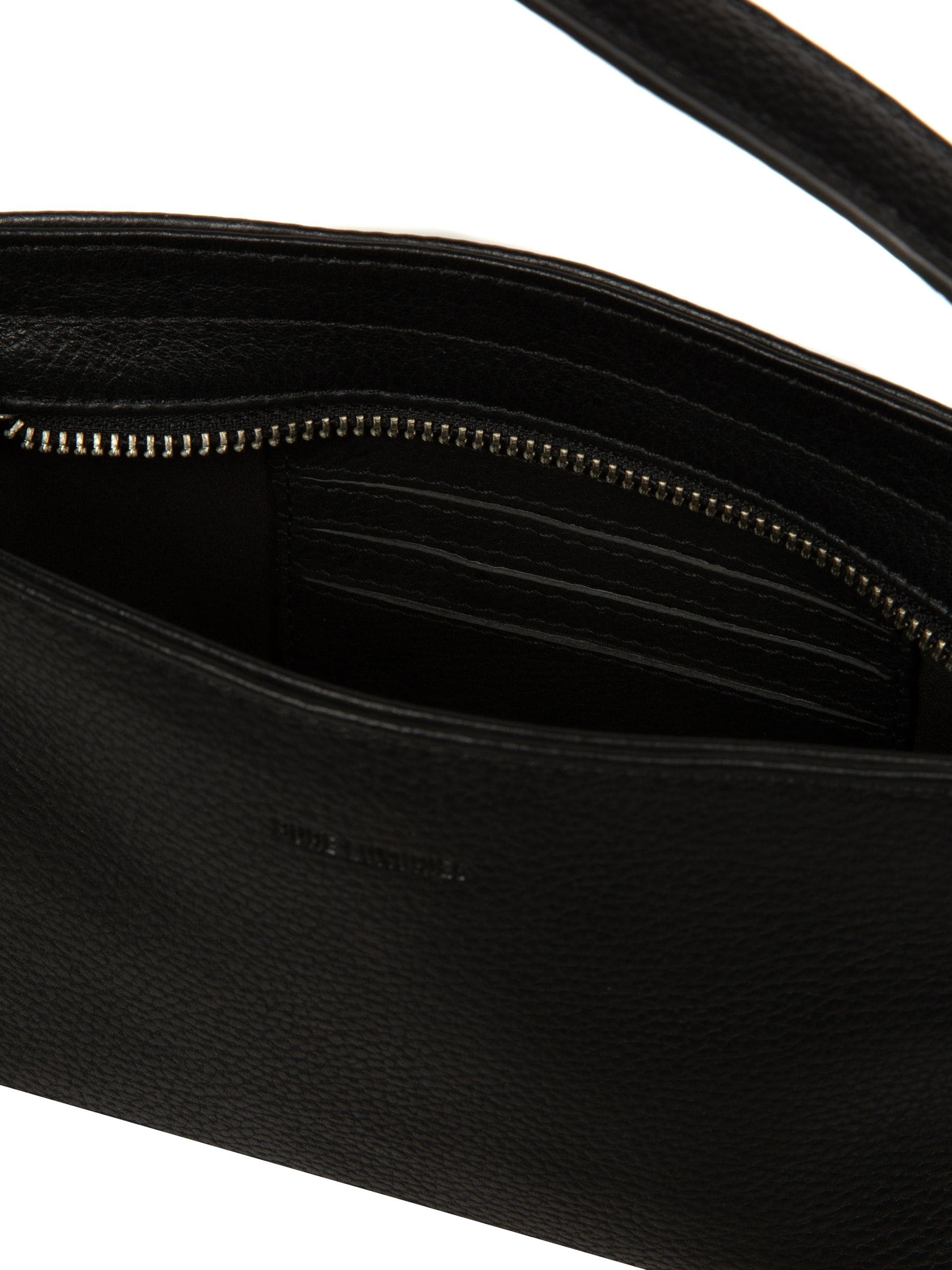 Pure Luxuries London black Rosamund leather grab bag (British brand)