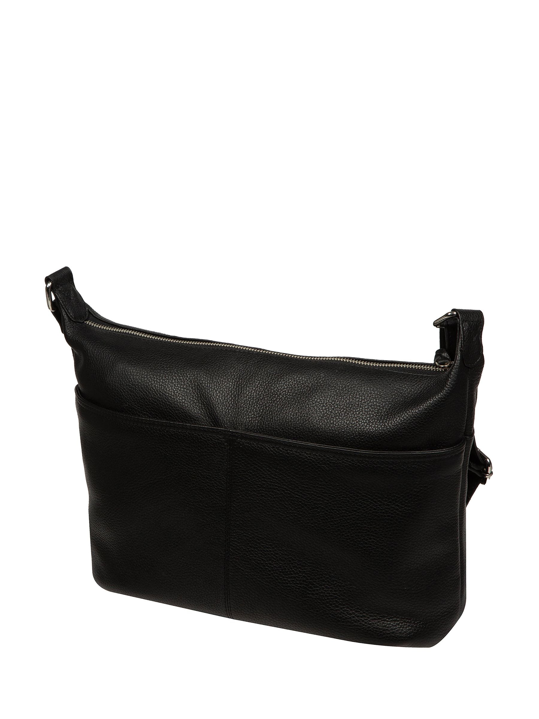 Cultured London black Ondine leather shoulder bag - British product