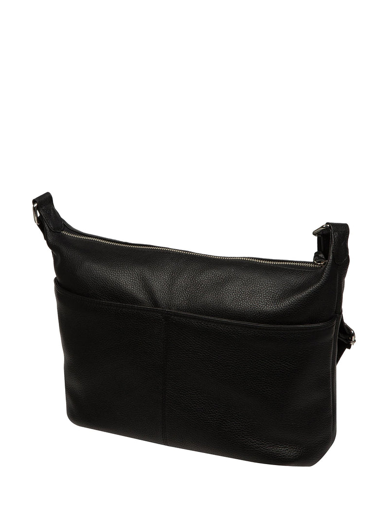 Cultured London black Ondine leather shoulder bag - British product