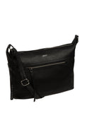 Cultured London black Ondine leather shoulder bag - British product