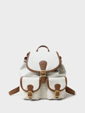 Crew Clothing white canvas buckle backpack (British brand)