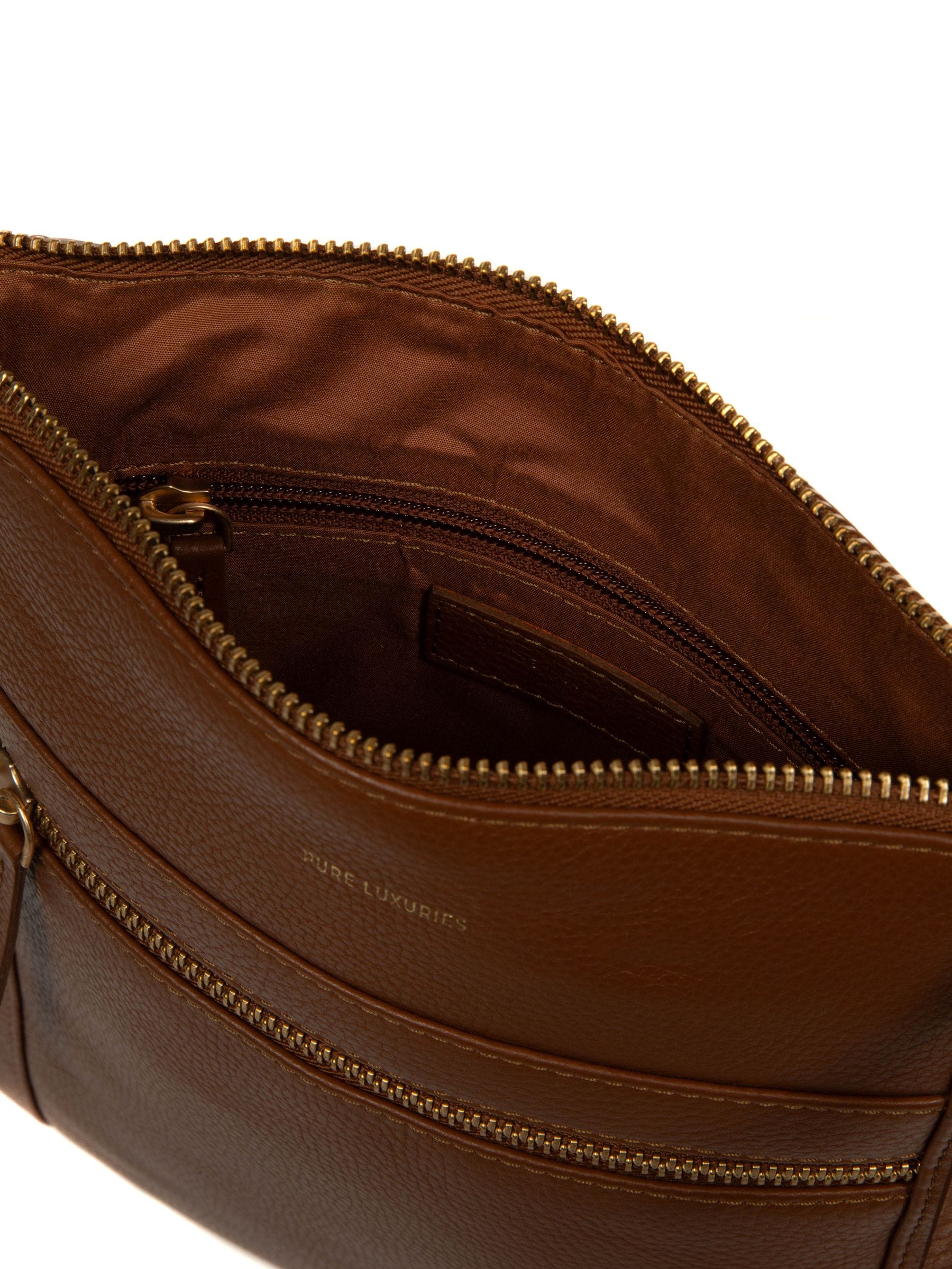 Pure Luxuries London brown Wren leather cross body bag - British product