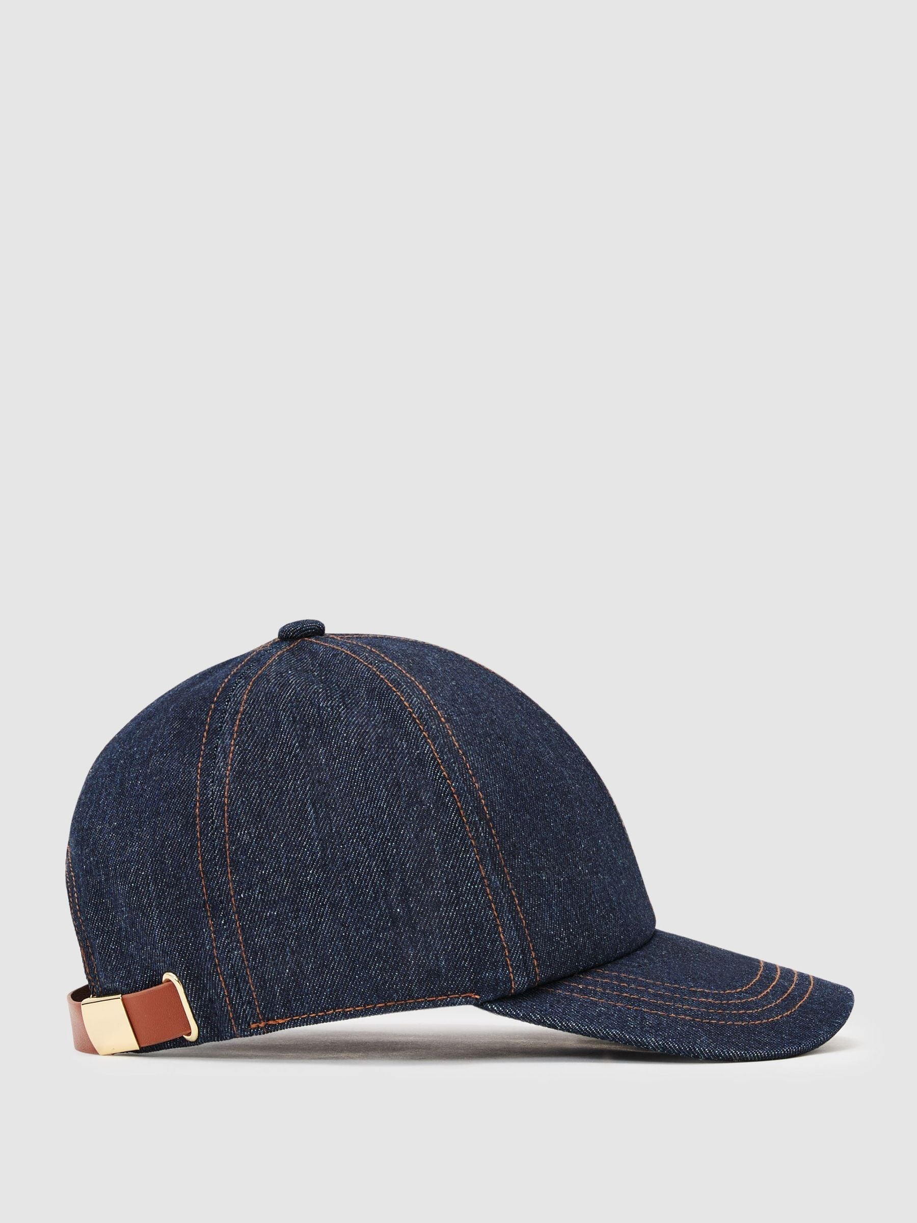 Reiss blue daisy denim baseball cap, imported from the UK