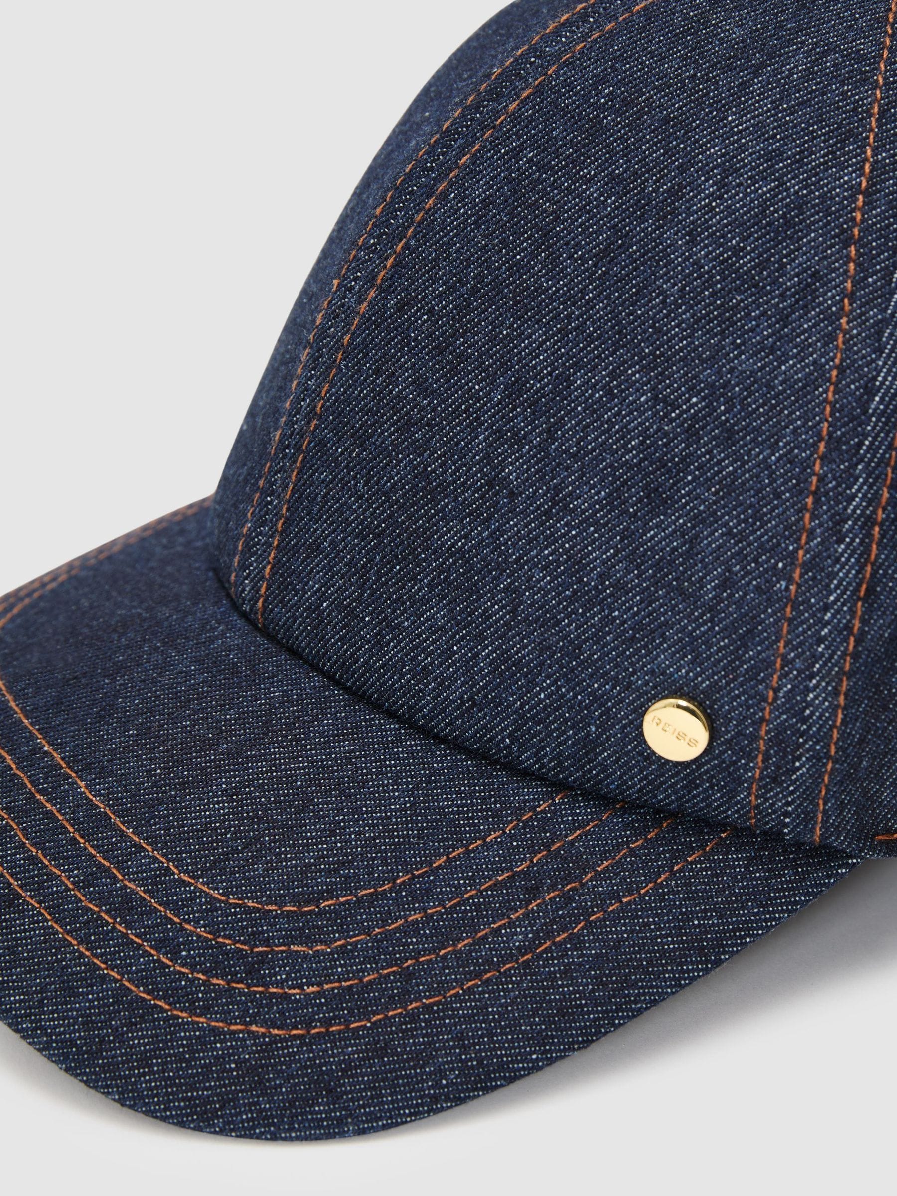 Reiss blue daisy denim baseball cap, imported from the UK