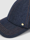 Reiss blue daisy denim baseball cap, imported from the UK