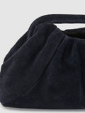 Reiss navy suede clutch bag with cut-out handle (British brand)