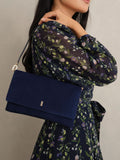 Hobbs midnight navy suede Ashley clutch, UK version