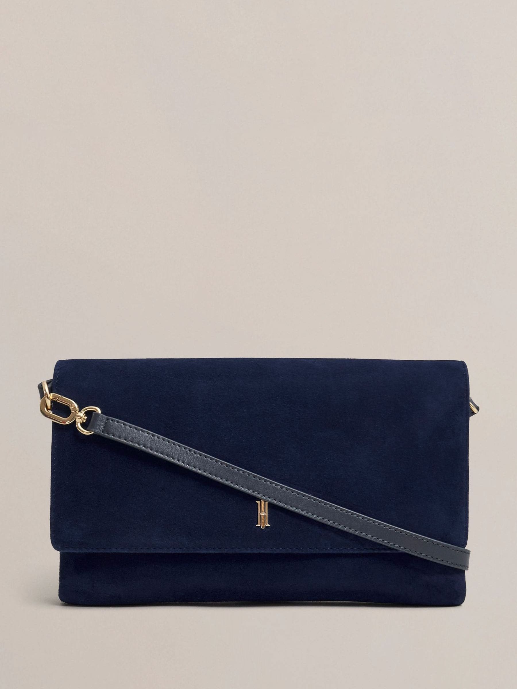 Hobbs midnight navy suede Ashley clutch, UK version