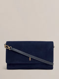 Hobbs midnight navy suede Ashley clutch, UK version
