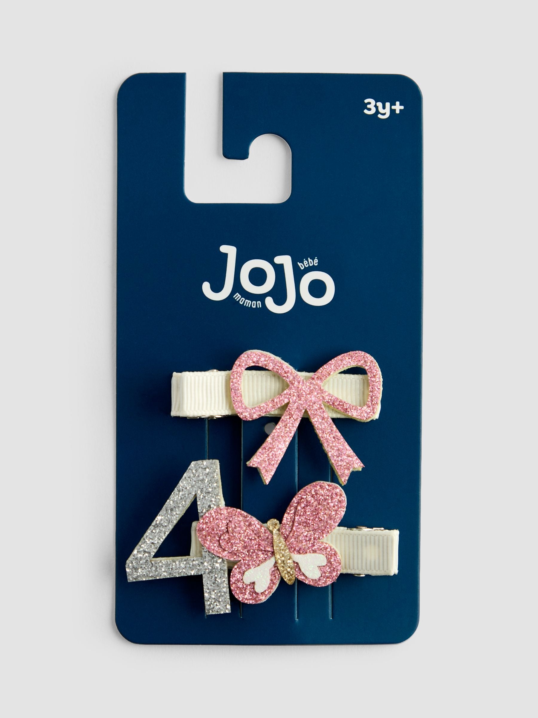 JoJo Maman Bébé light pink birthday hair clips 2-pack, UK version