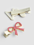 JoJo Maman Bébé light pink birthday hair clips 2-pack, UK version