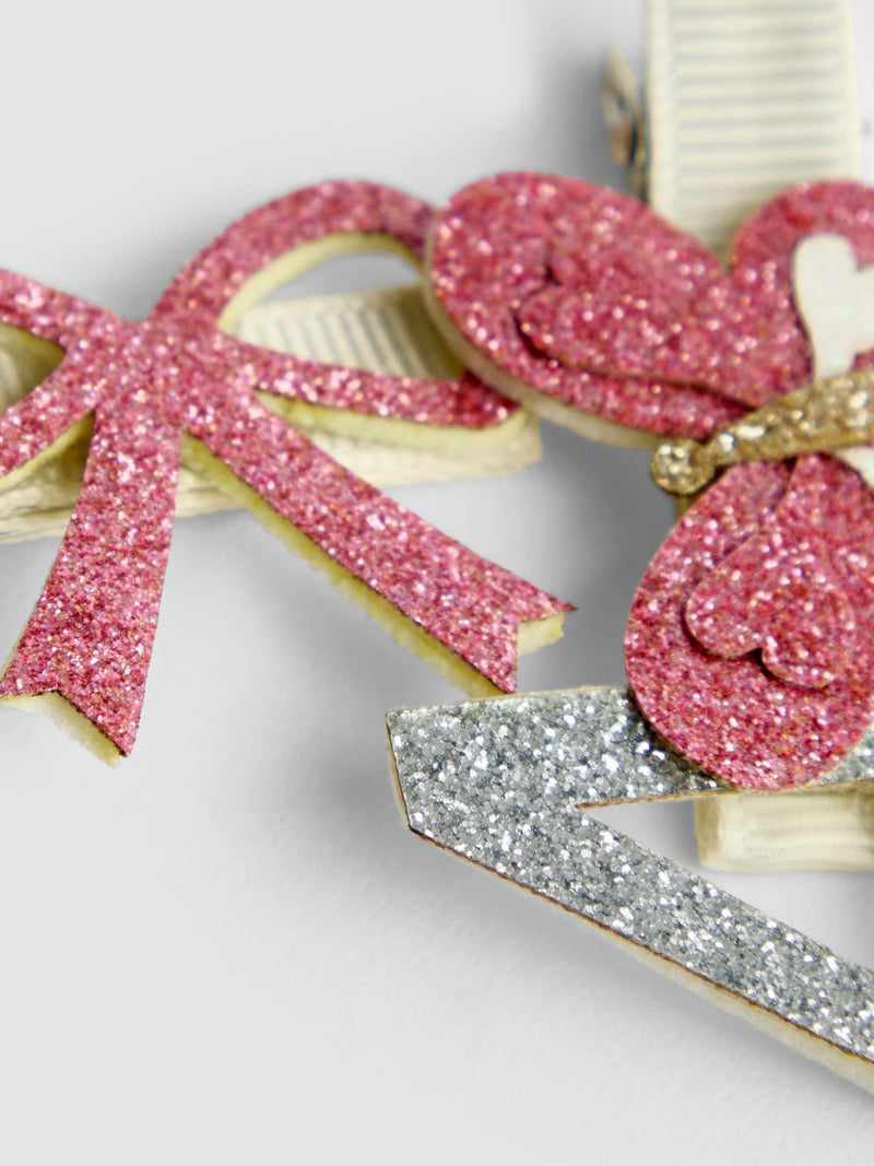 JoJo Maman Bébé light pink birthday hair clips 2-pack, UK version