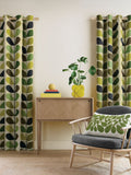 Orla Kiely Fern Ochre Yellow Multi Stem Eyelet Curtains