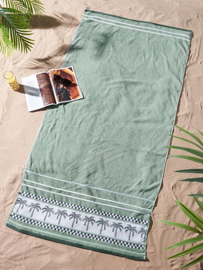 Next Catherine Lansfield Green Palm Trees Extra Large Cotton Beach Towel- Buy online at McGrocer