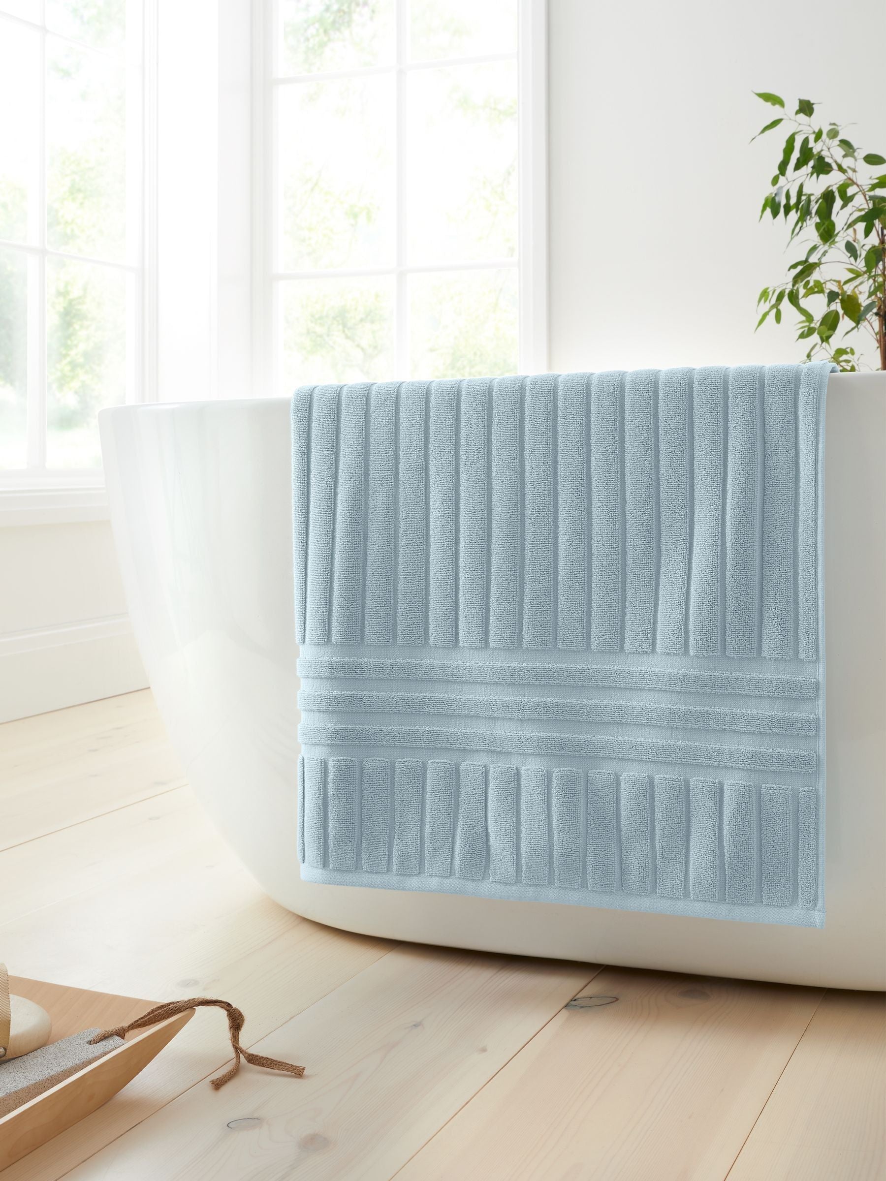 Bianca Blue Hotel Stripe Cotton Collection Towel