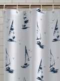 Catherine Lansfield white Salcombe Boats shower curtain 180x180cm (British brand)