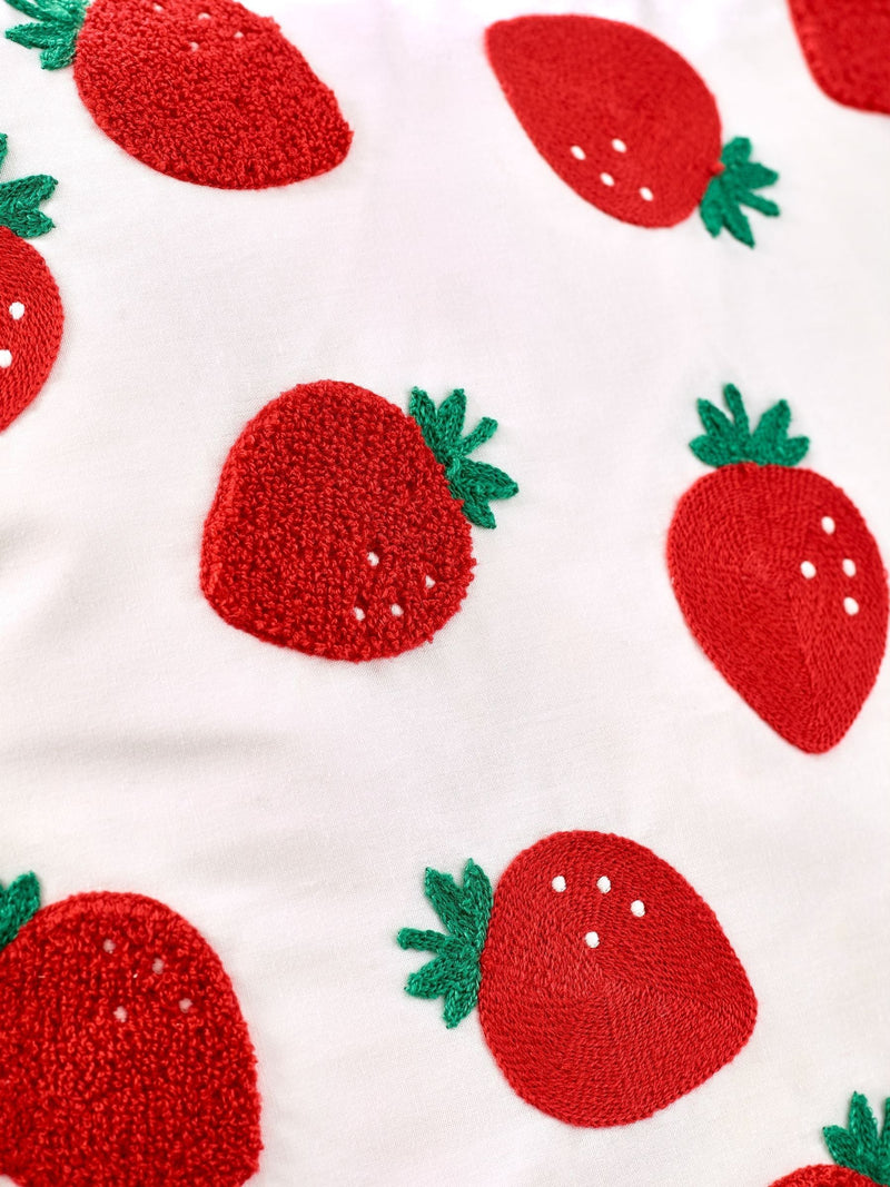 Catherine Lansfield strawberry scalloped cushion 45x45cm, imported from the UK