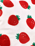 Catherine Lansfield strawberry scalloped cushion 45x45cm, imported from the UK