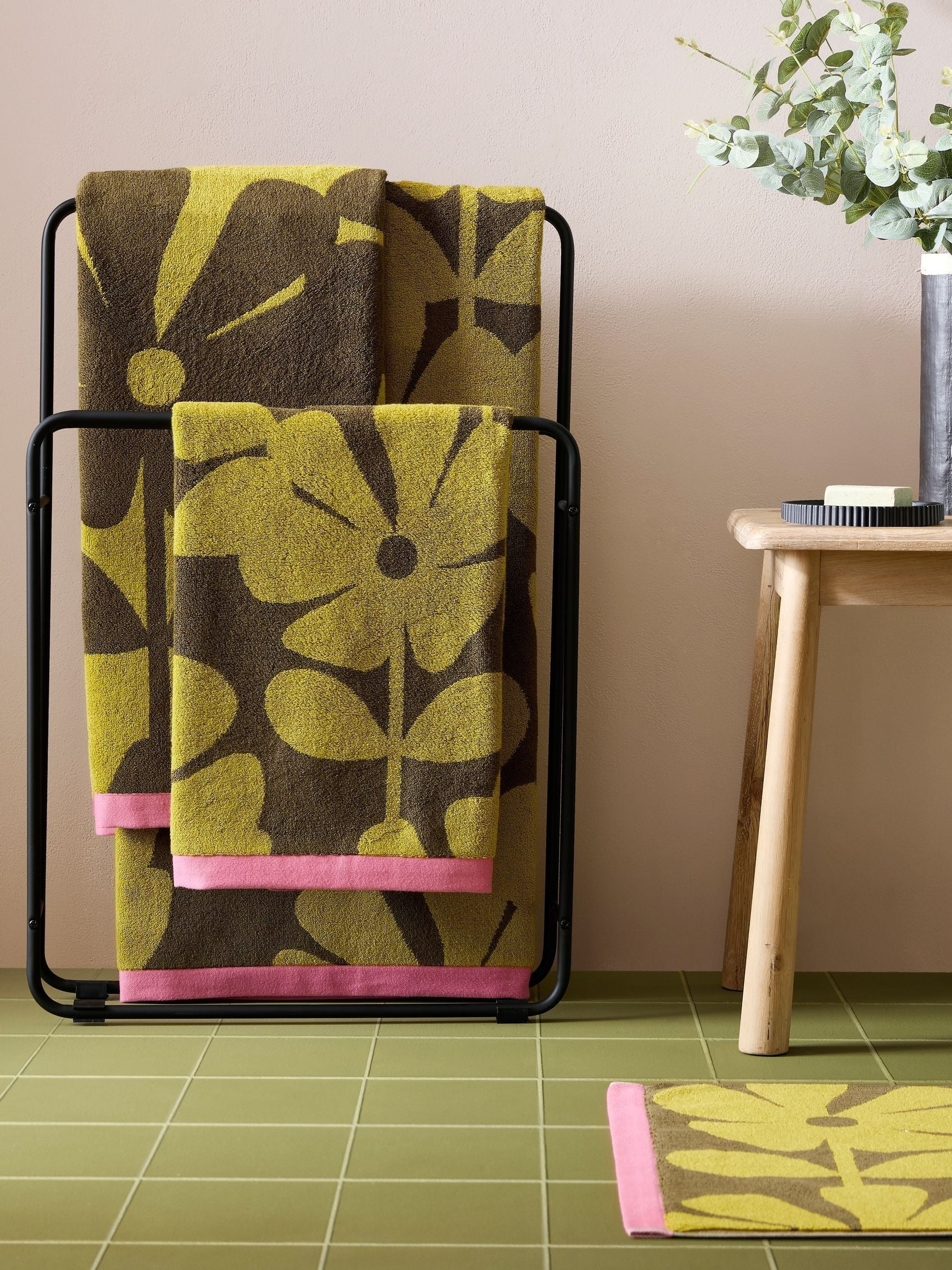 Orla Kiely Yellow Ochre Wildflower Towel
