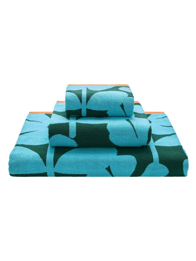 Orla Kiely Blue Lagoon Wildflower towel - British product