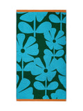 Orla Kiely Blue Lagoon Wildflower towel - British product