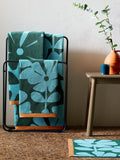Orla Kiely Blue Lagoon Wildflower towel - British product