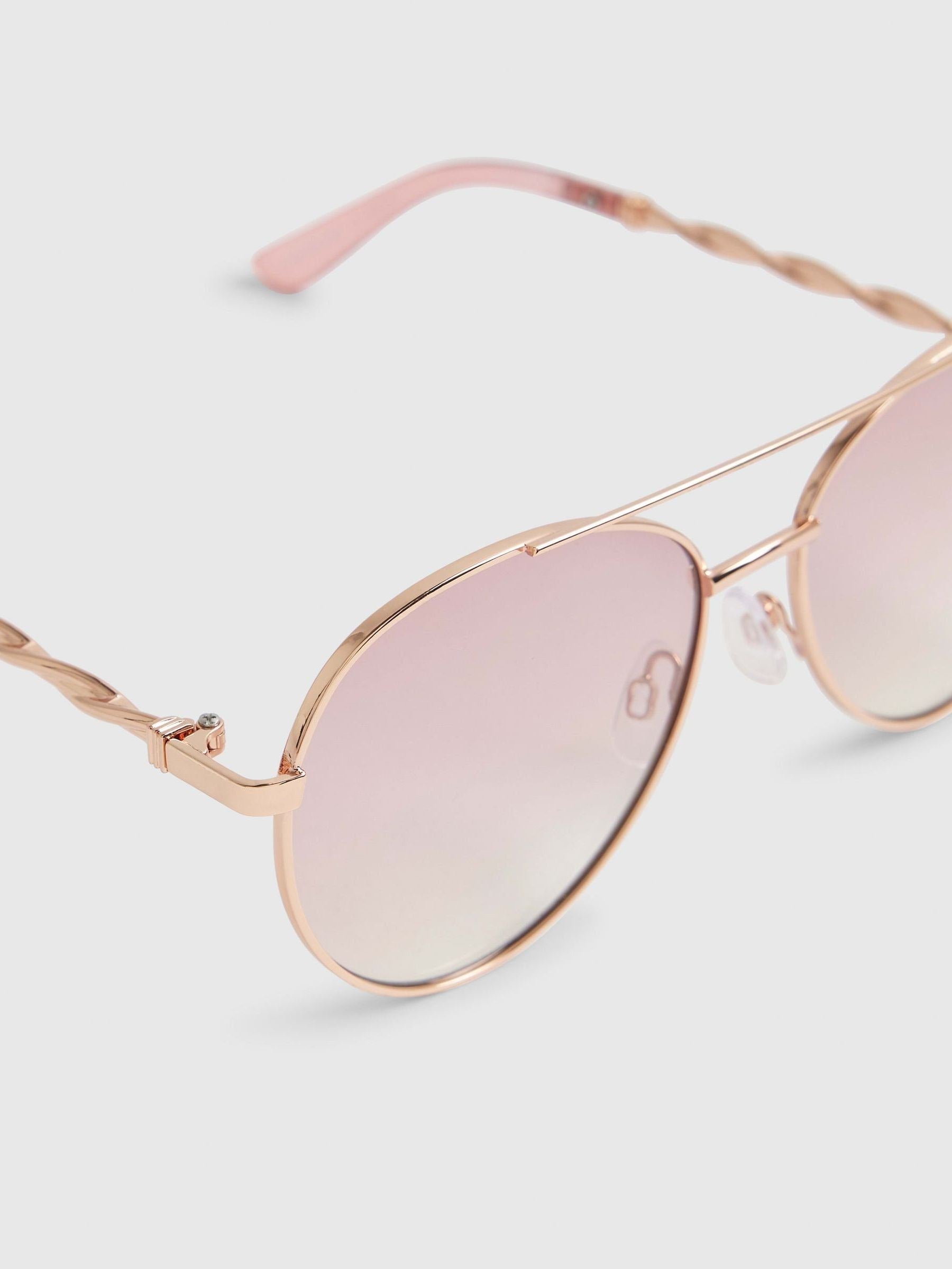 River Island gold metal twist sunglasses, imported from the UK