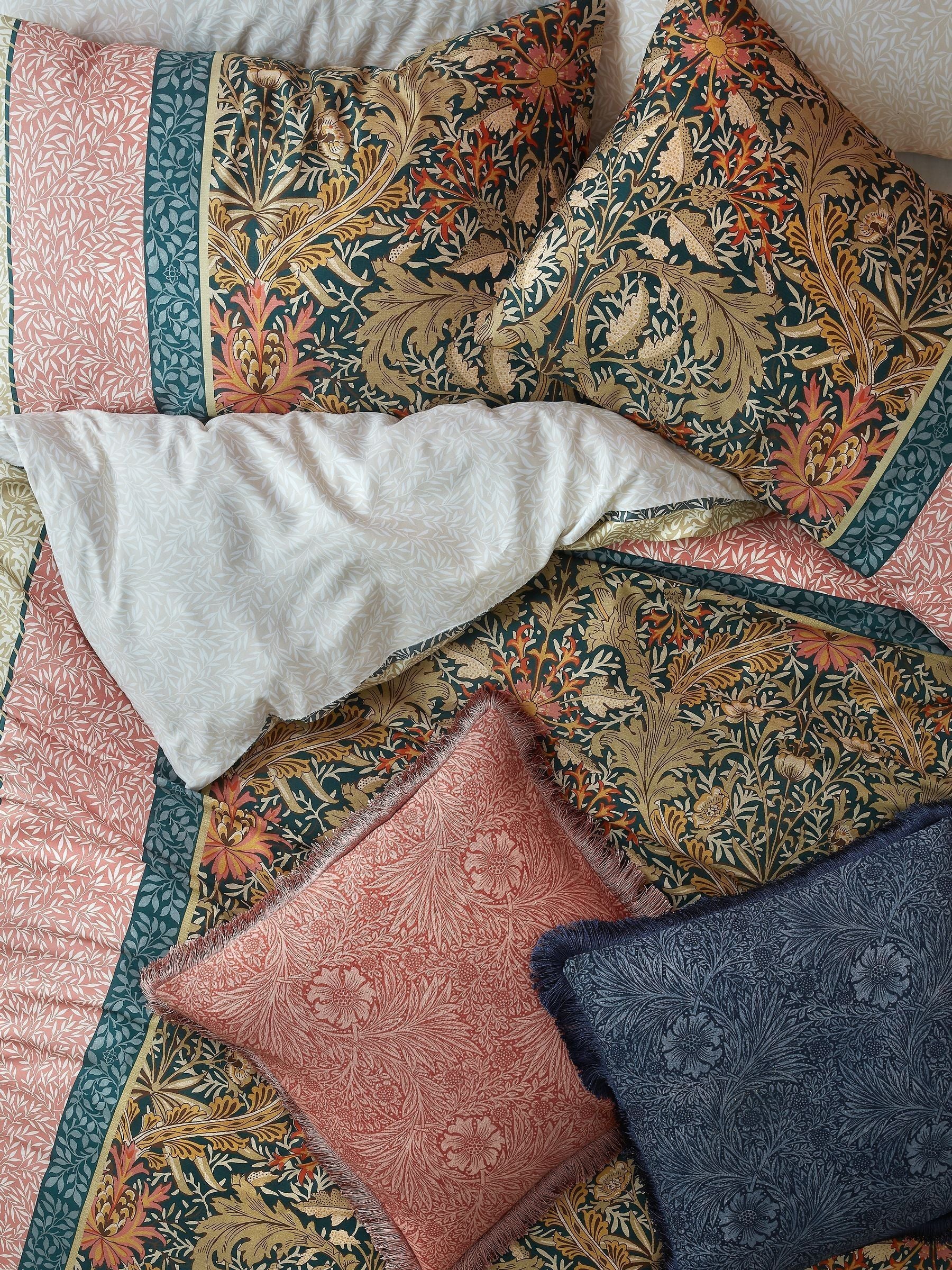 William Morris At Home navy rose pillowcases 250 thread count, UK version