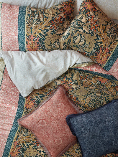 Next William Morris At Home Navy Rose Kelmscott 250 Thread Count Cotton Pillowcases - Set of 2- Buy online at McGrocer