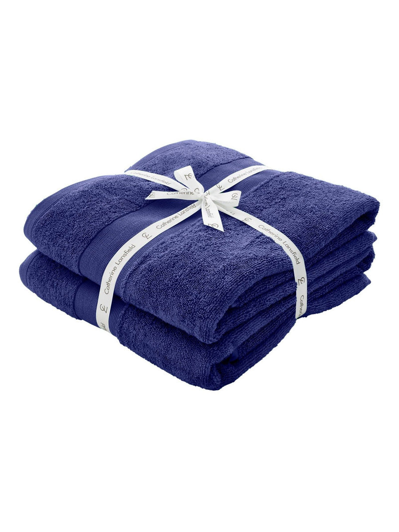 Catherine Lansfield Grey Anti Bacterial 100% Cotton Bath Sheet Towels (Set of 2, 90x140 cm)