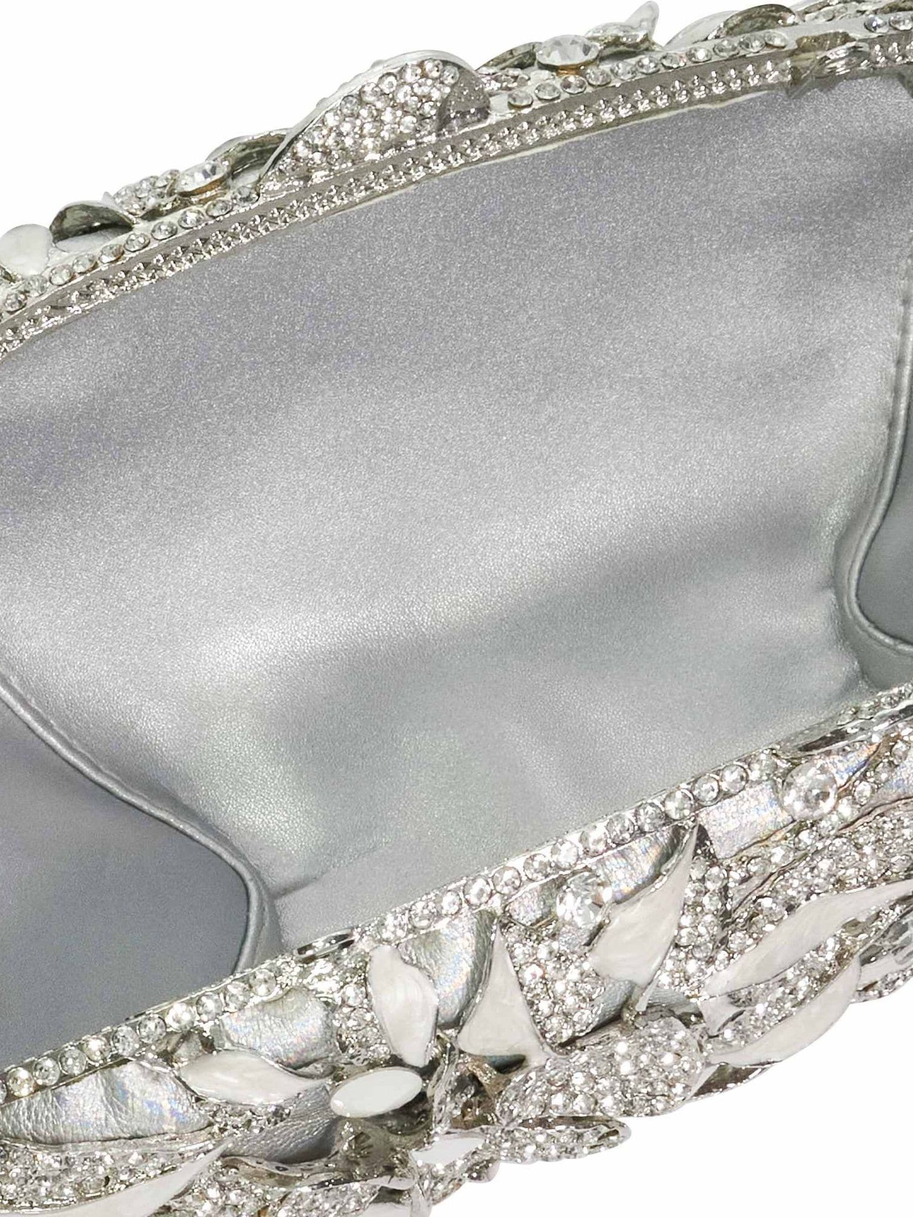 Dune London Silver Brides clutch bag (British brand)