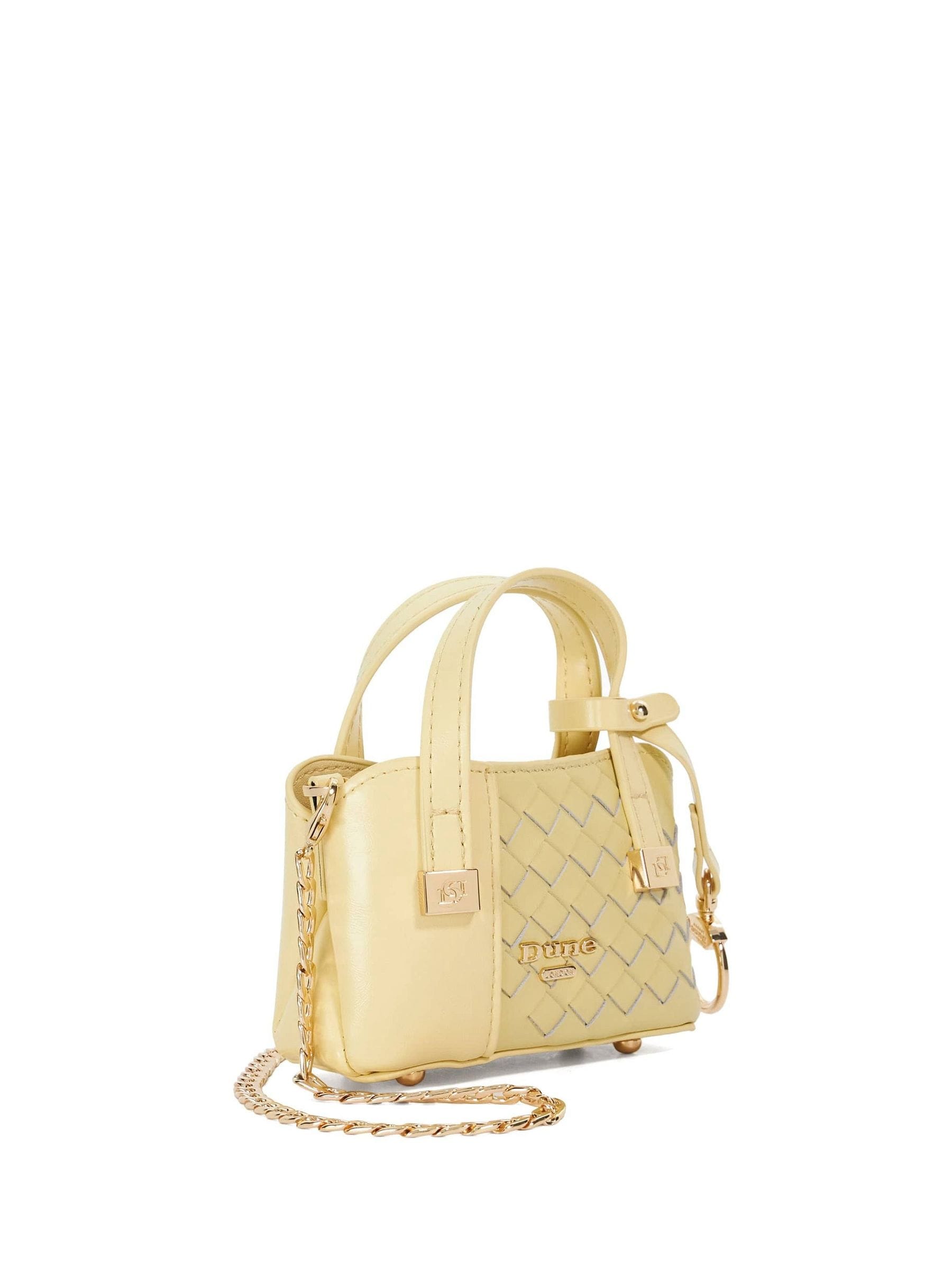 Dune London micro bag charm yellow (British brand)