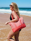 Dock & Bay Raspberry Road beach tote, imported from the UK