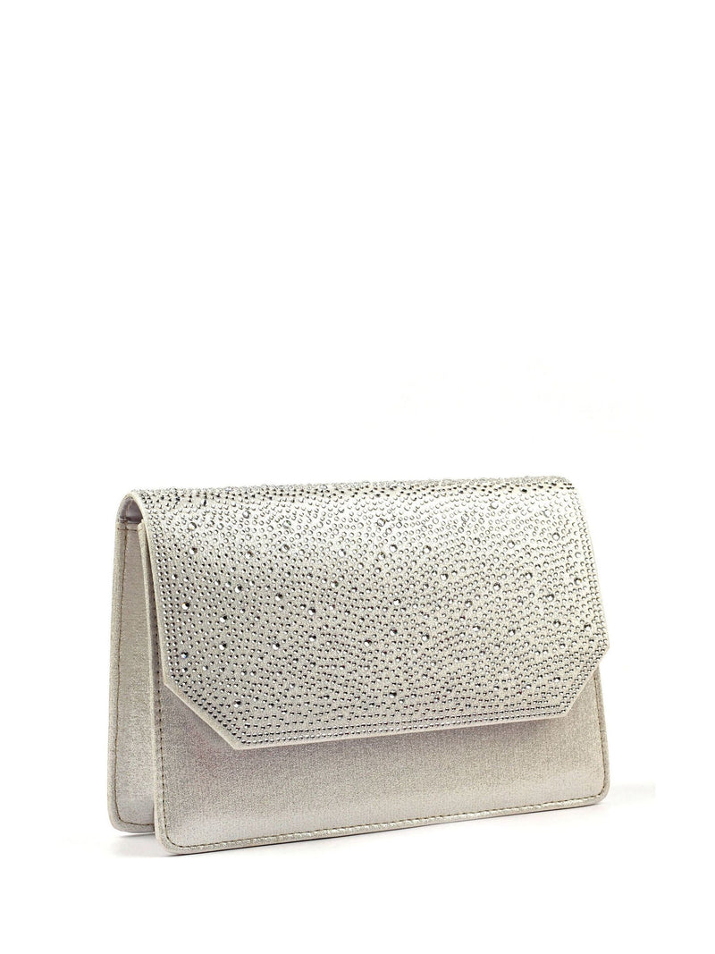 Rihanna lunar silver clutch bag with detachable strap, UK version